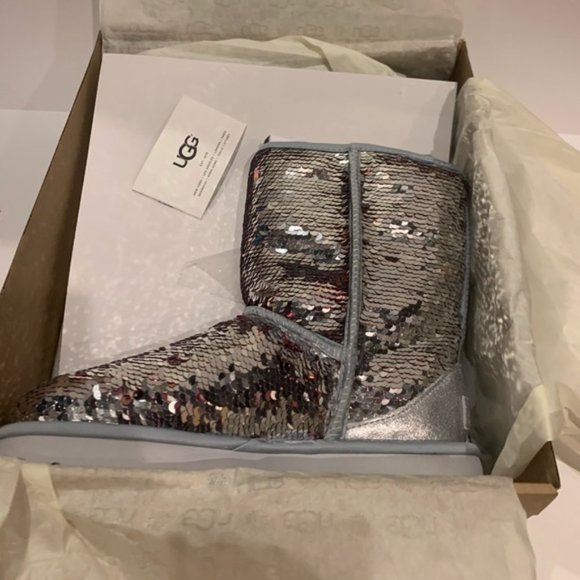 UGG Classic Short Sequin Bling Sparkle Boots 6 7 8 9 NEW - Picture 9 of 15
